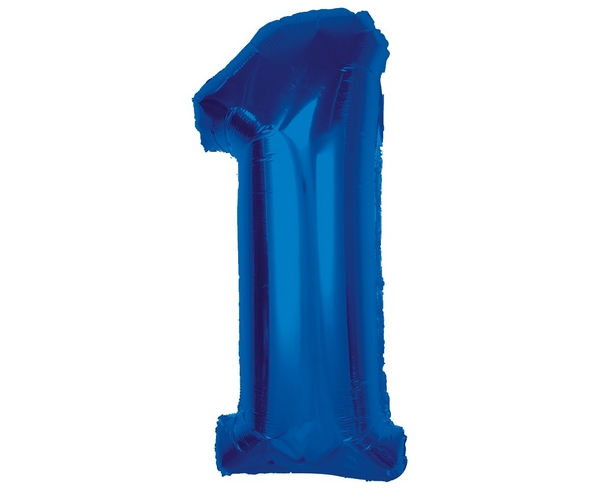 Balon foliowy Smart cyfra 1 niebieska 92cm GoDan
